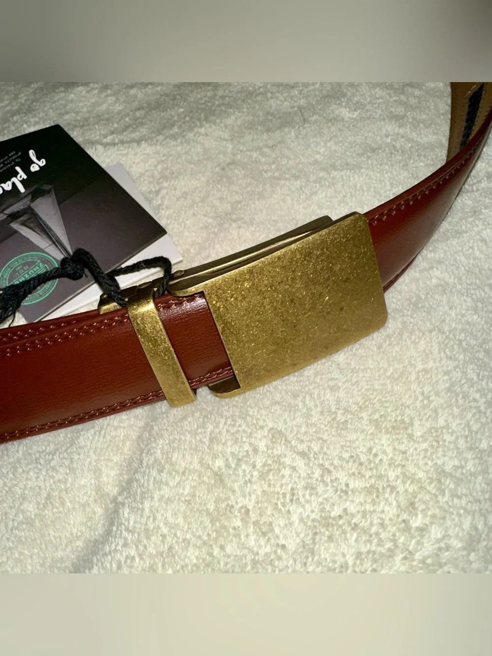 NWT Mio Marino Brown Leather Gold Vintage Linxx Ratchet Dress Belt Sz 28-44